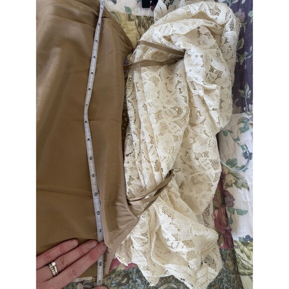 Diane von Furstenberg DVF Lace And Silk Two Piece Shirt Blouse Top Sz 8 Neutral - Picture 6 of 7